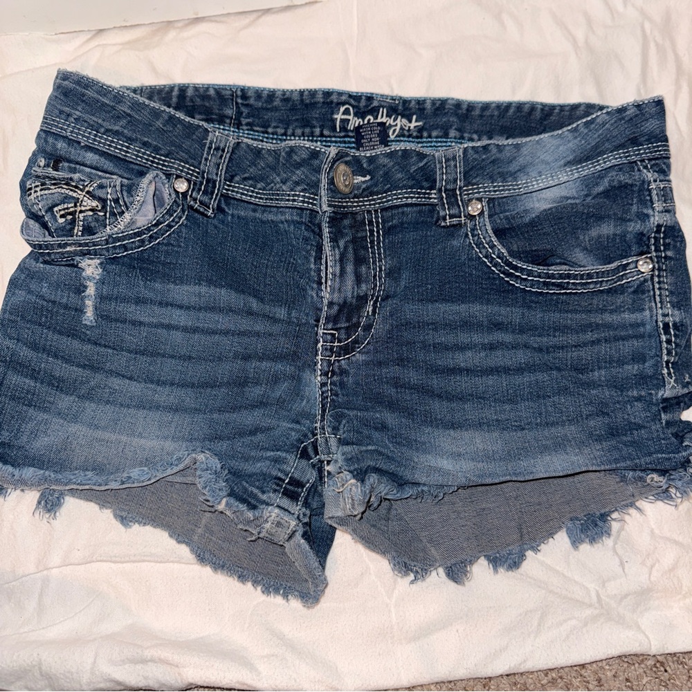 Amethyst Jeans Distressed Blue Jean Shorts